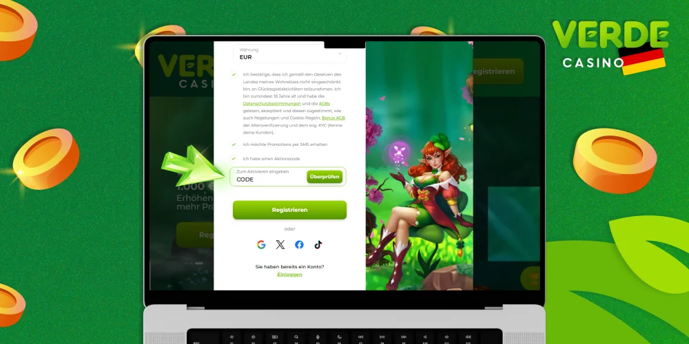 Geben Sie Ihren Promocode ein, falls Sie einen haben